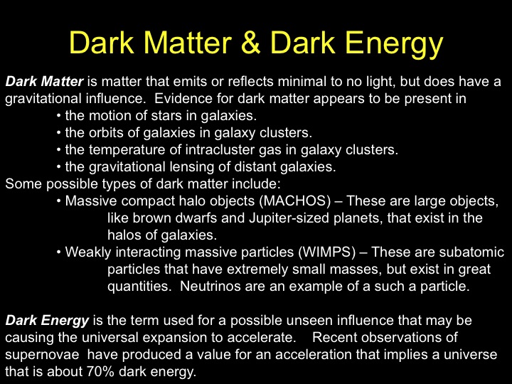 Dark Matter and Dark Energy