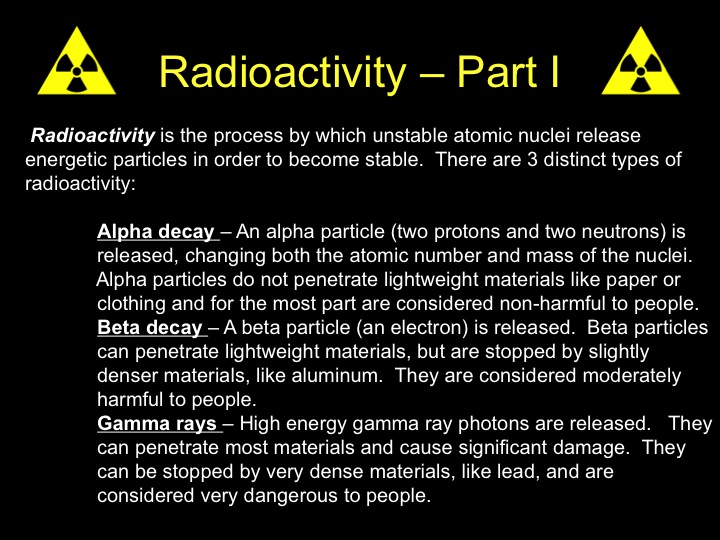 Radioactivity, Part 1