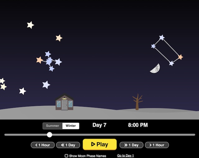 Elementary Moon Phases Simulator