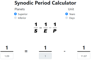 Calculating Synodic and Sidereal Periods