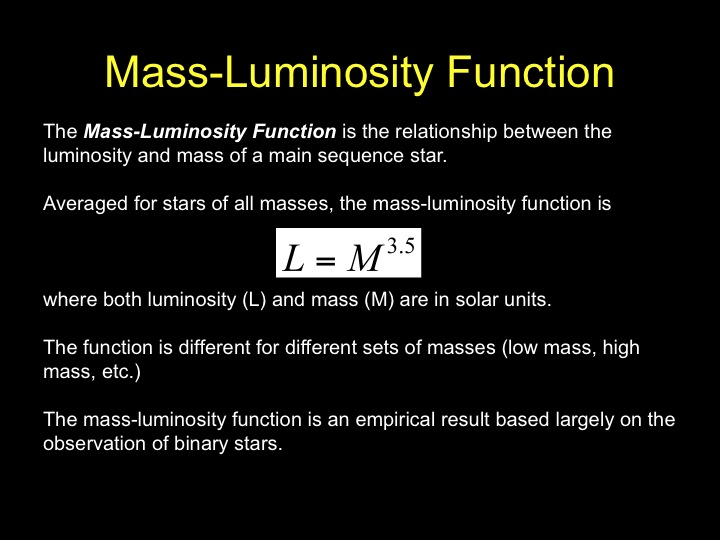 Mass-Luminosity Relation