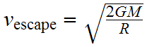 escape velocity equation