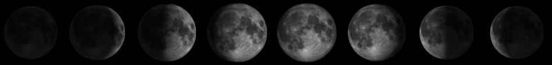 pictures of the moon at different phases